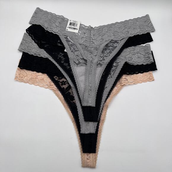 I.N.C. INTERNATIONAL CONCEPTS WOMEN'S LACE THONG UNDERWEAR MULTI COLOR 5 PACK XL - Picture 3 of 7